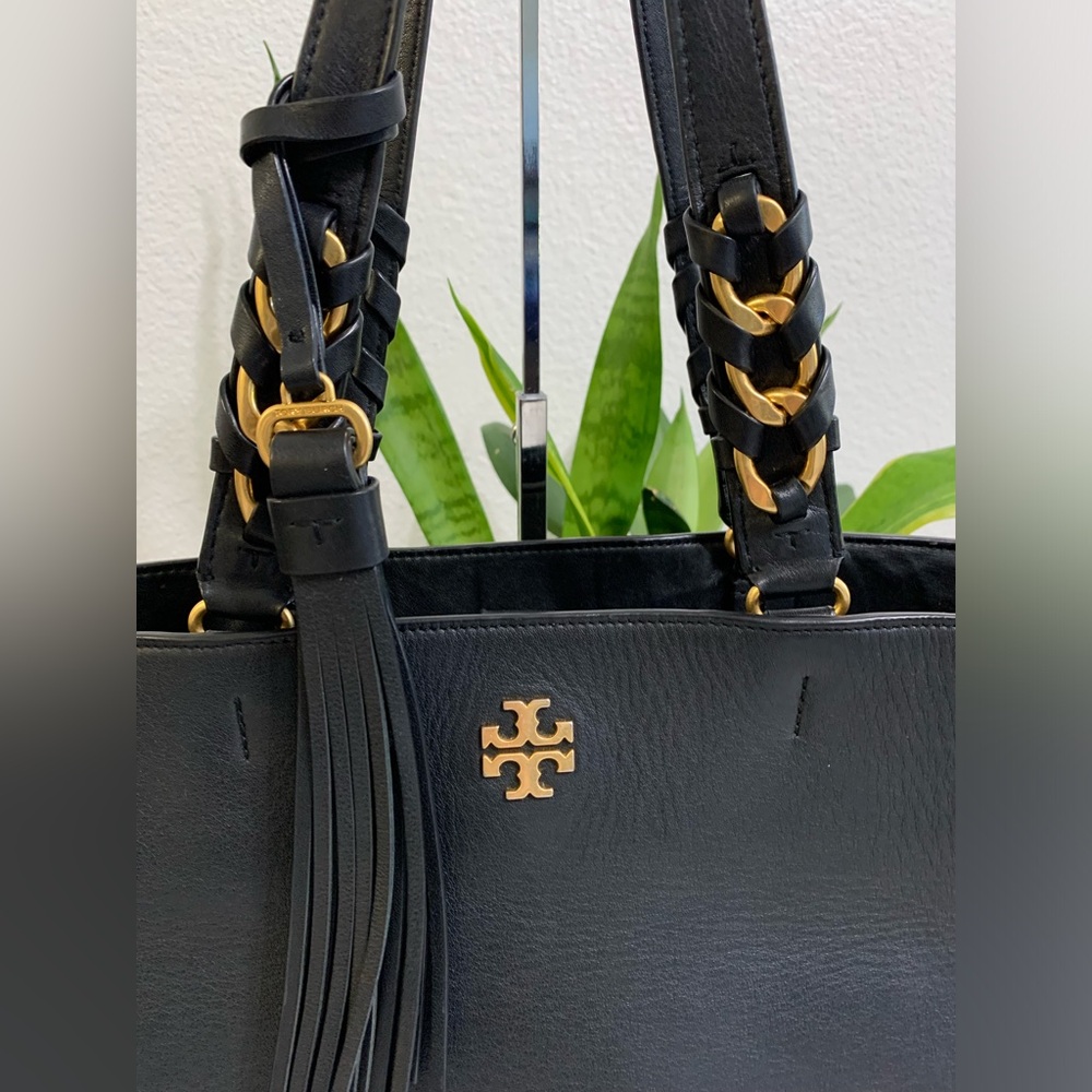 ππ TORY BURCH Brooke Leather & Suede Tote Handbag - Picture 7 of 15